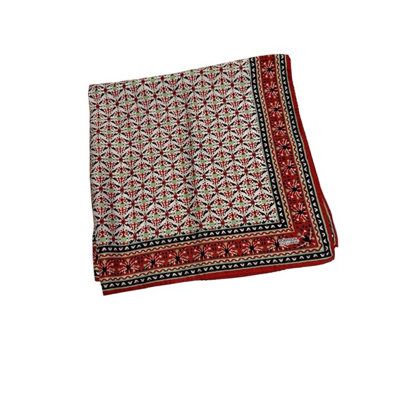 Robinson Golluber Square Scarf Red Khaki Black Green - Picture 3 of 4